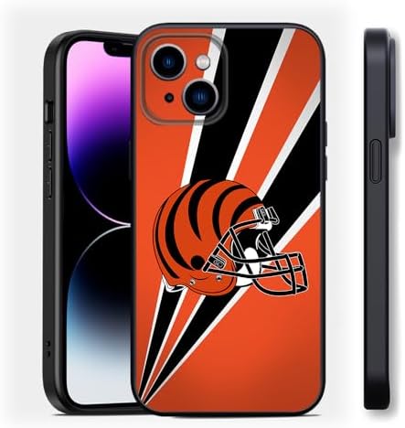 Cincinnati Football TPU Phone Case for iPhone 14 Plus, Orange Black Stripe image 4
