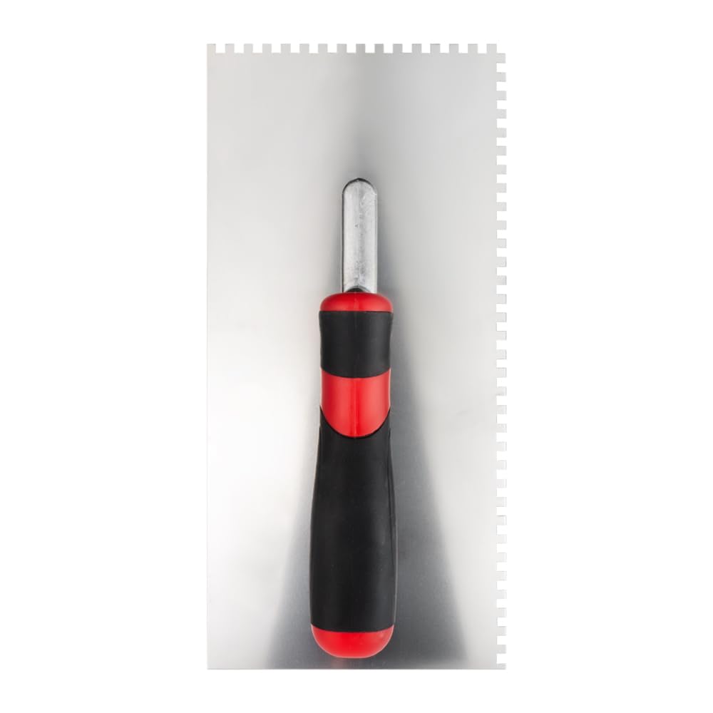 Curseur à dents 4x4 mm pour la pose de carrelage Spatule dentaire Curseur en acier inoxydable Poignée ergonomique Profi Acier inoxydable 270 x 130 mm