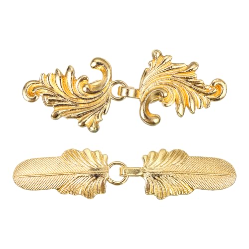 Image of uxcell Vintage Sweater Clips, Cape Cloak Clasp Retro Cardigan Clips Shawl Collar Clasp Dress Shirt Brooch Clip