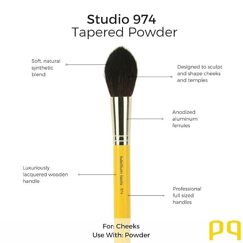 Bdellium Tools Professional Makeup Brush Studio Series - Tapered Powder 974 #TOP3