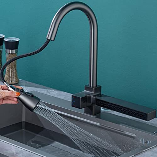 Robinets de cuisine avec douchette extractible eau chaude et froide - 3