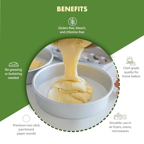 Regency Wraps Parchment Paper Circles For Round Cake Pans, Greaseproof Liners for Non-Stick Baking, 9" (Pack of 50), White