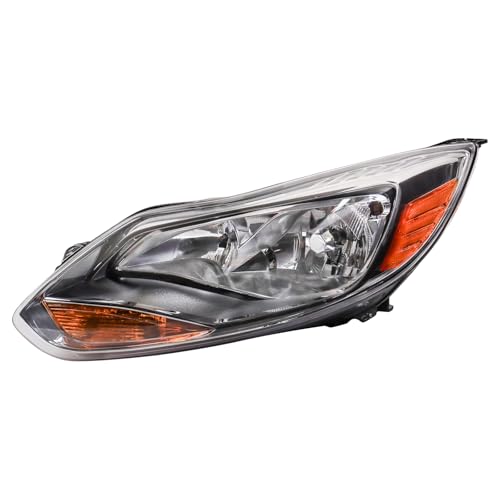 TRQ Left Headlight Assembly Driver Side FO2502298 Compatible with 2012-2014 Ford Focus