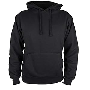 Martes Clothing | Mens Plain long sleeve Hoodie Fleece Pull-Over | Soft and comfy Adult Top Sweatshirt Hoodies | Work and longe wear | Non-zip Up | Uni-Sex | 80% Cotton 20% Polyester (Black)