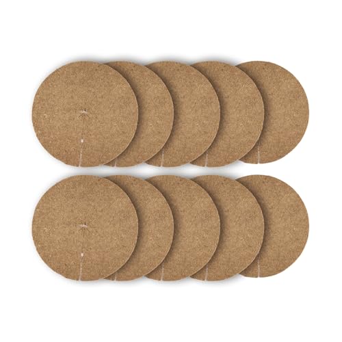 La Cordeline 10 Disques de Paillage en Fibre de Coco Naturel Ø 30 cm - 900g/m² - Tapis de...