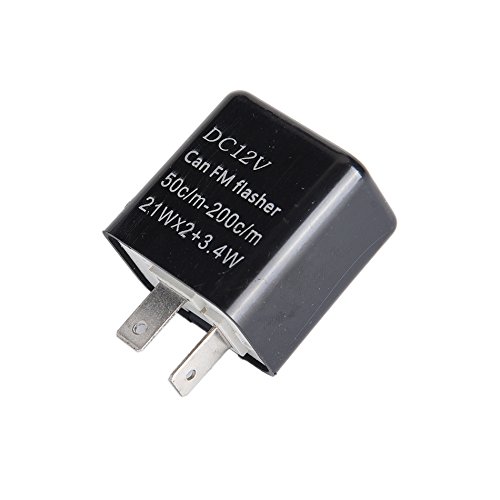 Relé eletrônico de pisca LED ajustável AMFRNE 12 V com 2 pinos para carro e motocicleta – 1 unidade