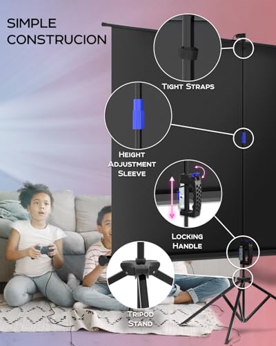 Pantalla para proyector de 120 pulg con soporte y montura miniatura 7