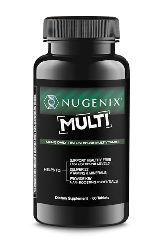 Nugenix Men's Daily Testosterone Multivitamin - 19 Vitamins and Minerals, Supports Free Testosterone, Multivitamin for Men, 60 Tablets