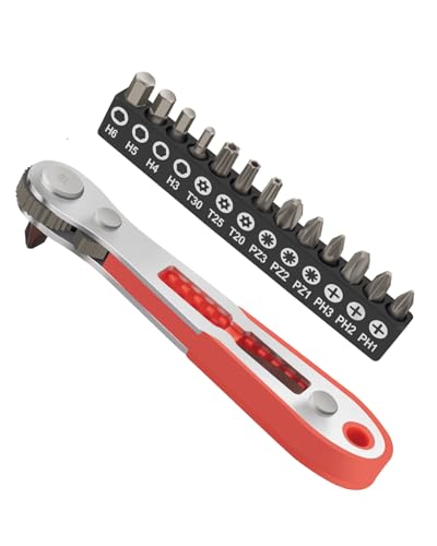 ROTATION 16ピース 精密ドライバービットセット ラチェットレンチ付き クロムバナジウム鋼製