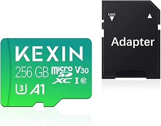 KEXIN Micro SD Card 256GB Micro SDXC UHS-I Memory Card U3 4K UHD with Adapter Full HD, C10, Mini SD Card Expanded Storage for Phones, Sport Camera,Drones,Pad