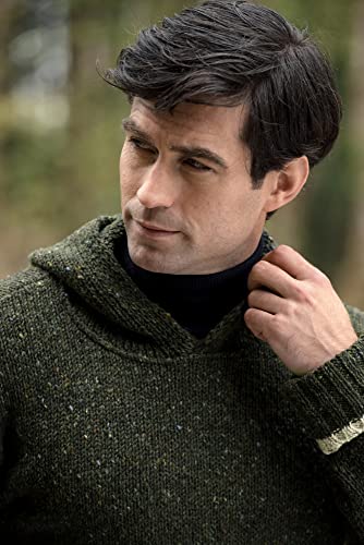 Aran Crafts Irish Mens Kangaroo Pocket Sweater, 100% Donegal Wool (K3084)2
