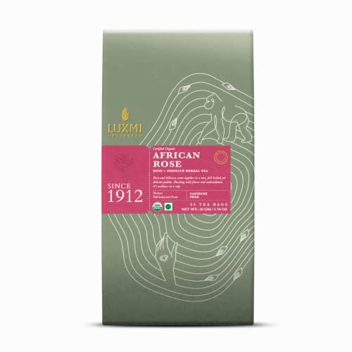 Luxmi Estates Herbal Tea Collection 25 Tea Bags Ea X 3 | Turmeric Tea, Ashwagandha Tea, African Rose Tea | Certified Usda Organic Herbal Tea | With Organic Turmeric, Ginger, Cardamom, Black Pepper #TOP4