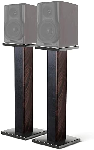 MAYQMAY 35.4 Inch(90cm) Wood Speaker Stands for Home-Cinema HiFi Desktop and Satellite Speakers Monitor Stands, Enhanced Audio Listening Experience for Home Theaters (Pair)