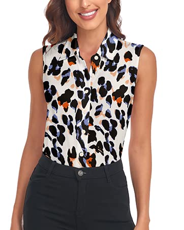 Womens Button Down Shirts Sleeveless Golf Polo Shirt Quick Dry Athletic Tennis T-Shirts #TOP10