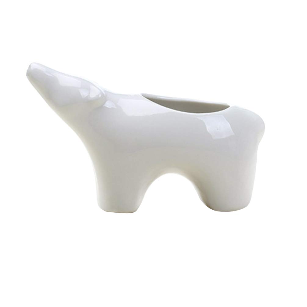 YARNOW Polar Bear Planter Pots | Ceramic Plant Flower Pots, Plant Container Fleshy Polar Bear Green Planting Pots Flower Pot (Raise Head Bear)