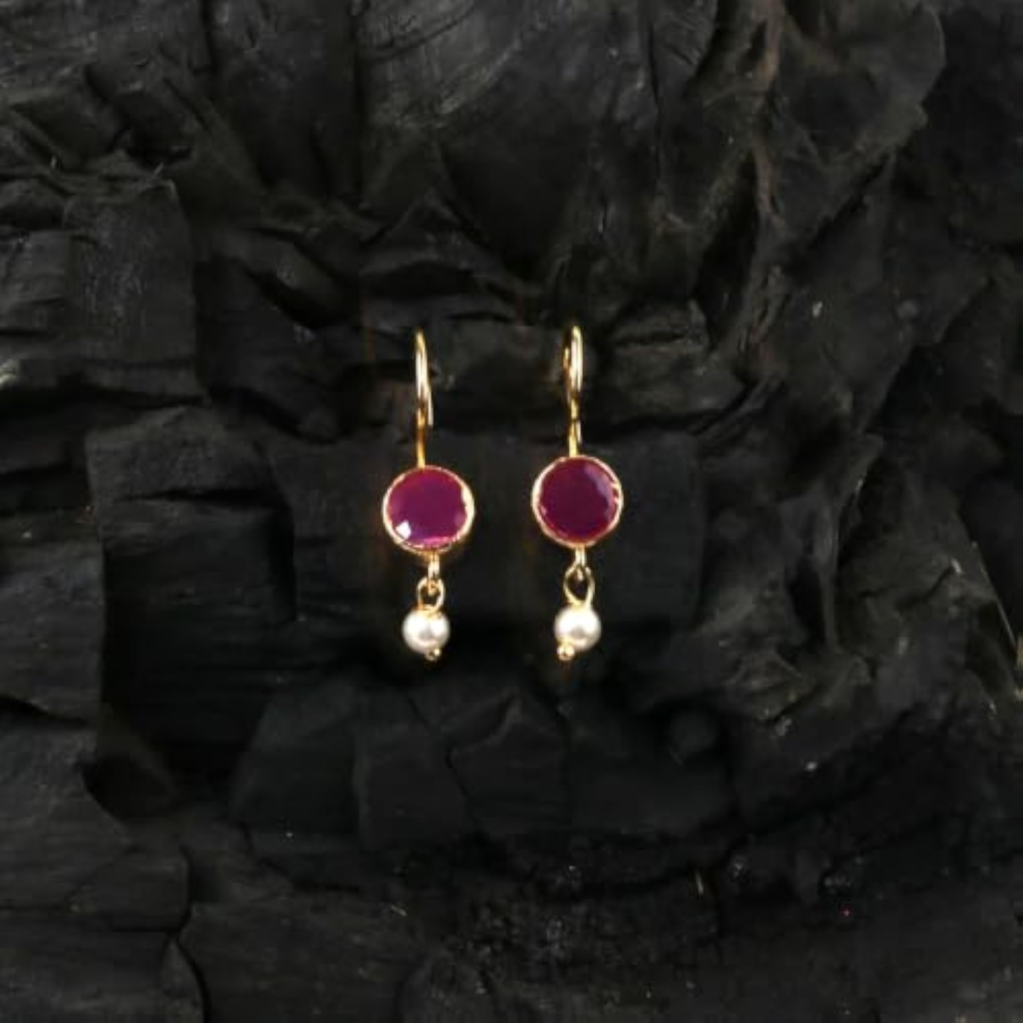 Traditional Studded Stone Bugadi Earrings Combo Set