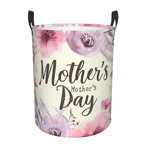 Fuzquwu Mother'S Day (11) Print Circular Hamper Dirty Clothes,Large Storage Basket With Handle,Toys Bin