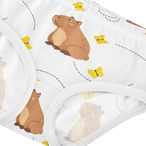 Cute Capybaras Brown White Cute Panties Girl Girls Underwear Toddler Cotton Fun Print Briefs Undies Kids 2t4