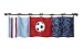 NoJo Play Ball, Window Valance, Navy/Red/Indigo/Ivory/Brown
