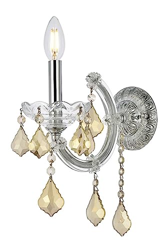 Elegant Lighting 2800W1C-GT/RC Maria Theresa 12-Inch High 1-Light Wall Sconce,
