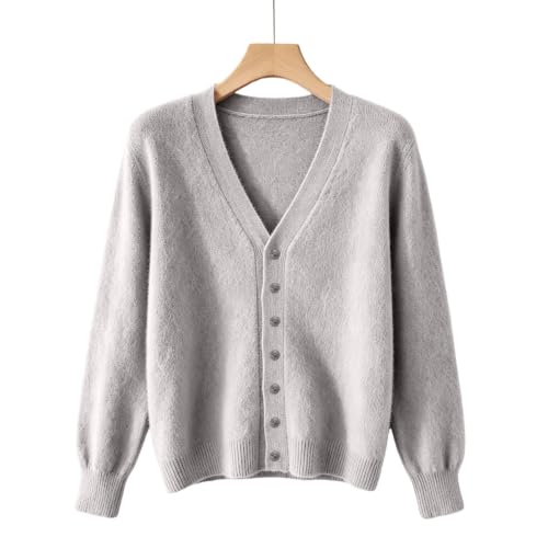PXQIRMR Cardigan Sweaters for Women V Neck Button Up Knit Cardigan Gray - image 5