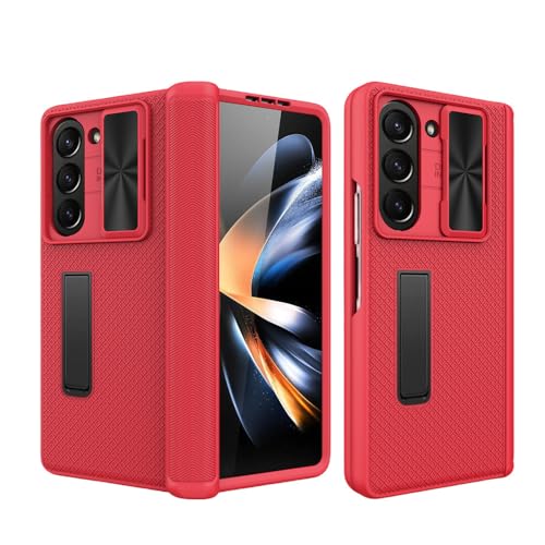 Coque Samsung Galaxy Z Fold 5 rigide rouge avec support antichoc PC