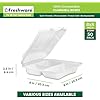 Amazon.com: Freshware Clamshell Containers, 8 x 8 Inch, 3-Compartment ...