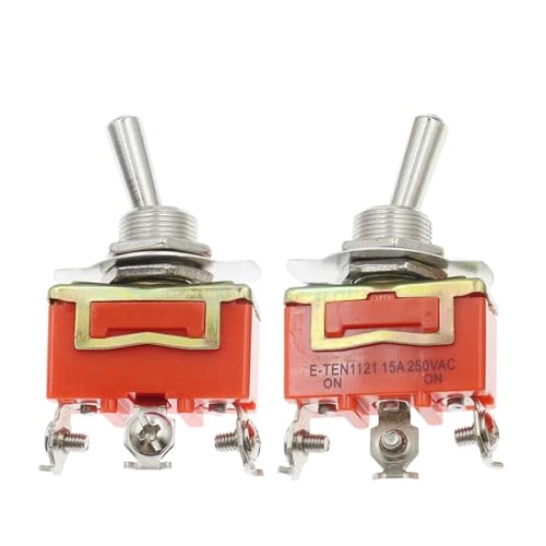 Interrupteur à bascule 15A 250V CA inverseur de source SPDT E-TEN1121 bistable 3 plots - 4