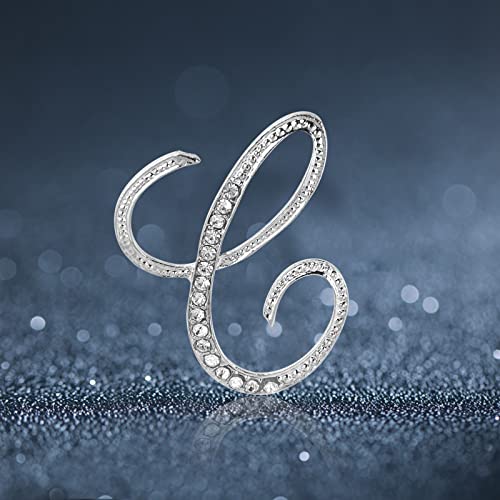 Image of Letter Brooch Pins, Alloy Lapel Pin Gold and Silver for Women, Girls, Men