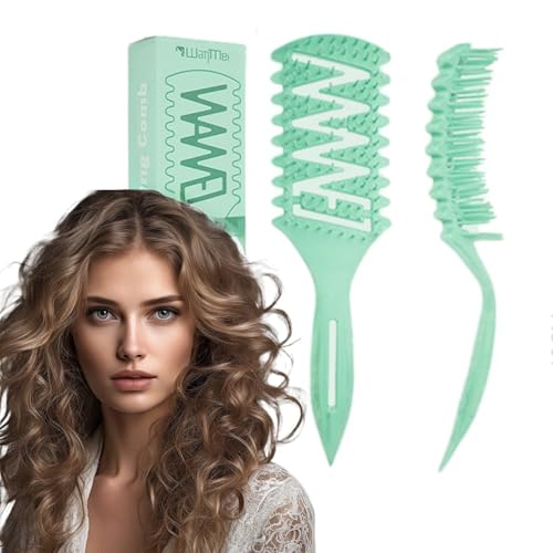 Curl Defining Brush?Curl Brush, 2025 Curl Defining Hairbrush for Curly Hair?Vented Hair Brush for Shaping and defining Curly Hair for Women & Men,1 Pack(Dark Green)