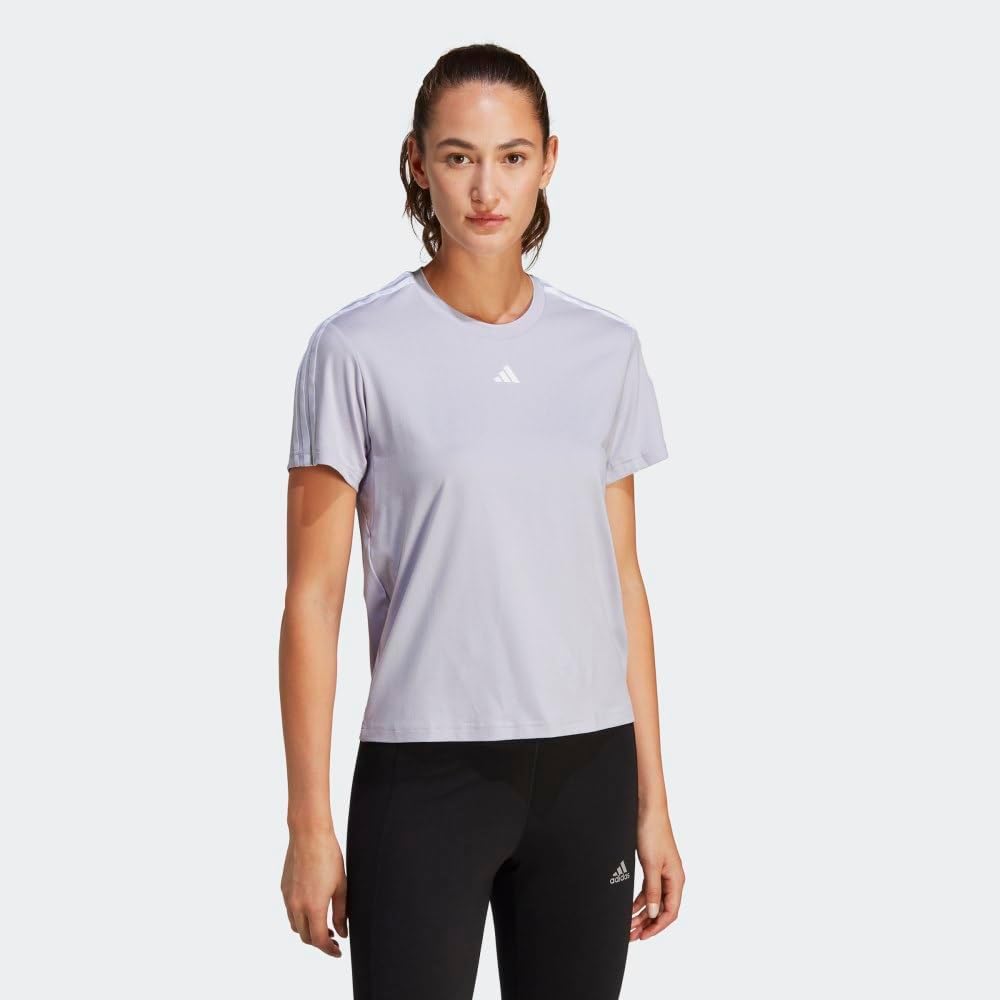 adidas Women's Plus Size Aeroready Training Essentials Regular 3-Stripes T-Shirt