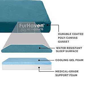Furhaven-Water-Resistant-Cooling-Gel-Dog-Bed-for-MediumSmall-Dogs-w-Removable-Washable-Cover-For-Dogs-Up-to-35-lbs-IndoorOutdoor-Logo-Print-Oxford-Polycanvas-Mattress-Deep-Lagoon-Medium - Cucciolini Doodles   Furhaven-Water-Resistant-Cooling-Gel-Dog-Bed-for-MediumSmall-Dogs-w-Removable-Washable-Cover-For-Dogs-Up-to-35-lbs-IndoorOutdoor-Logo-Print-Oxford-Polycanvas-Mattress-Deep-Lagoon-Medium