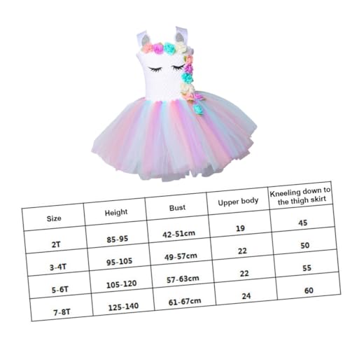Vestido de tutú de unicornio arcoíris GALPADA para niñas disfraz de Halloween y actuación 3