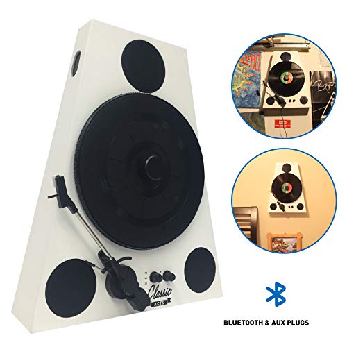 Easygoproducts Vertical Bluetooth Turntable – 3 Speed Record Player – Auto Stop Feature