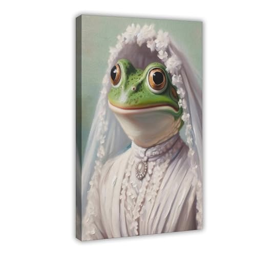 Grenouille en robe de mariée tableau chambre déco insolite OQUAJK