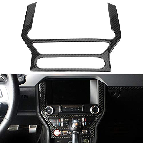 Acouto Carbon Fiber Multimedia Center Console Panel Decorative Trim Sticker for Ford Mustang 2015-2017