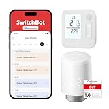 SwitchBot Termostato Inteligente para radiador, termostato Bluetooth con aplicación y programación, Ahorro de energía, Compatible con Alexa, Apple Home & Home Assistant (Requiere Hub