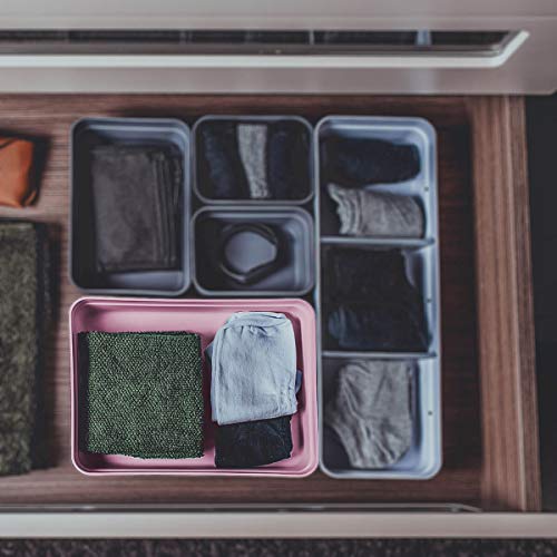 Organizador De Gaveta Ou Organizador De Maquiagem Multiuso G Rosa Quartzo