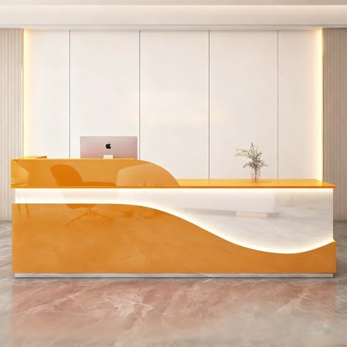 Ddasam レジカウンター 受付カウンター 木製 ロック可能 引出し収納付き 大容量 法人様向け フロントデスク 企業受付 店舗レジ 美容室 アパレルショップ 防塵 配線穴 モダン(300x60x100cm)