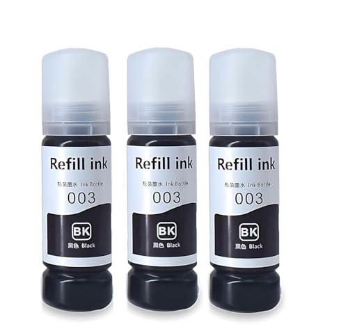 Image of 003 Black Refill Ink for Epson L3110, L3150, L3250, L3252 L3115, L3116, L3101, L3210, L3215, L3216, L3151, L3152, L3156, L5190 Printer (3pic)