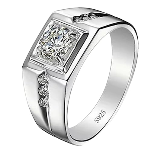 heer collection Jewellery Valentine Special American Diamond Solitaire Adjustable Ring For Men Boy (Silver)-picture-48