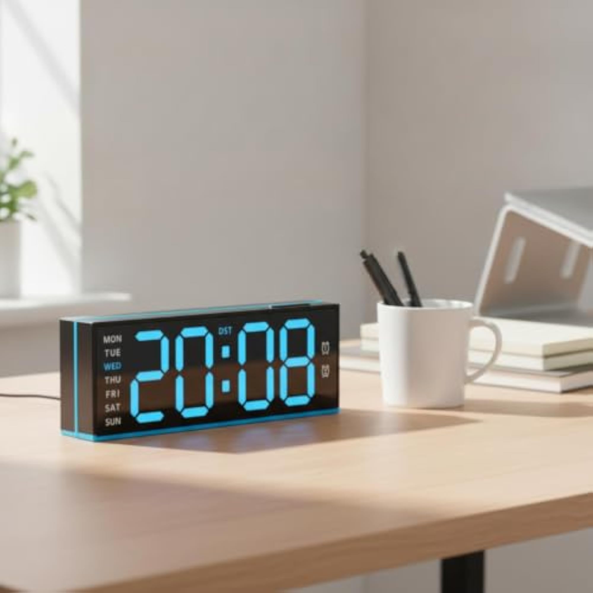 Digital Clock with Perimeter Lighting Large Numbers