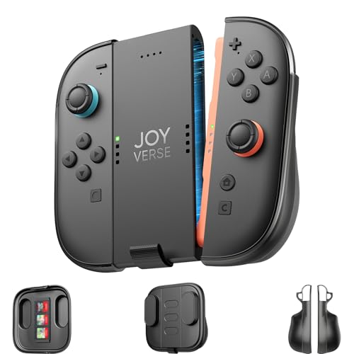 JSAUX �o�b�e���[�����[�d�O���b�v Switch 2 Joy-Con�Ή��A�v���C���Ȃ���[�d�\�A�l�ԍH�w�݌v �R���g���[���[�O���b�v�AJoy-Con�ی�P�[�X2�{�t�����g�ی�J�o�[�t���ANintendo Switch 2 �Ή��i2025�j (�o�b�e