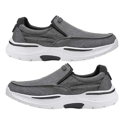 AZMAHT Ciabatte Ortopediche Uomo Scarpe da Uomo Scarpe Sportive Uomo Scarpe di Stoffa Mocassini Scarpe Slip-on Scarpe Uomo Senza Lacci Scarpe Uomo con Rialzo,Dark Gray,45/275mm