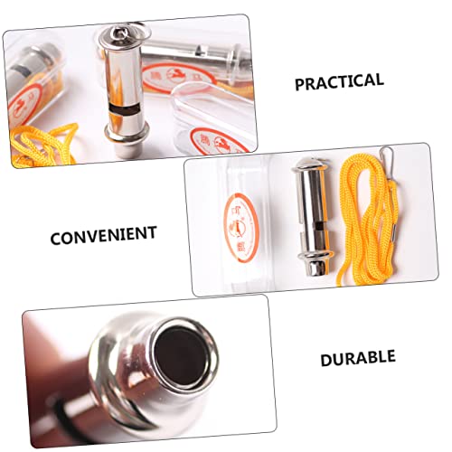 Set of 6 Durable Stainless Steel Emergency Whistles