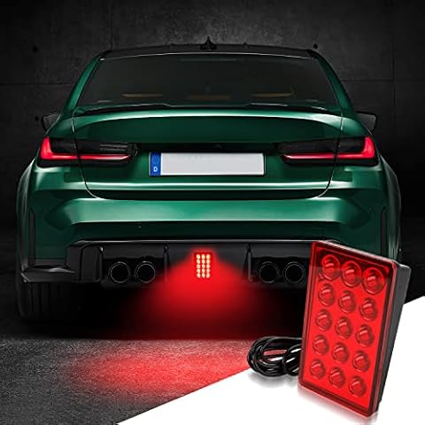 MIHAZ LED Trailer Lights, F1-Style Flashing Blinker 15 LED Rear Tail Lamp IP68 Waterproof Brake Stop Strobe Pilot Lighting Accessories Kit for Car SUV Motorcycle(Red) Cover