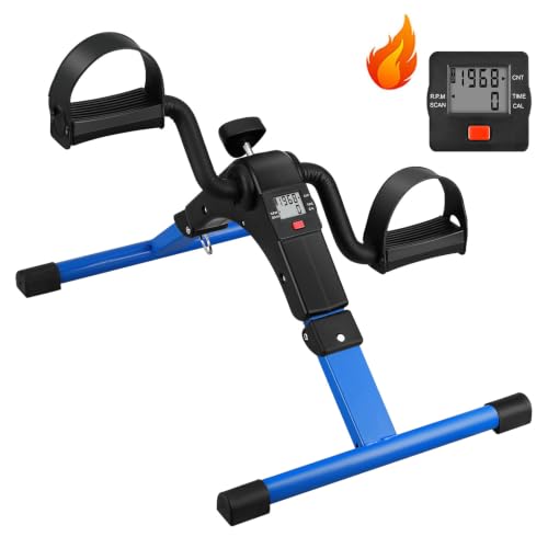 Image of Folding Pedal Exerciser - Mini Exercise Bike Under Desk Bike Pedal Exerciser with LCD Display for Arms and Legs Workout, Portable Desk Bike Peddler Machine for Adults & Seniors