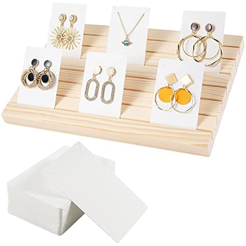 Holz-Ohrring-Präsentationsständer, tragbar, Visitenkartenhalter Cover