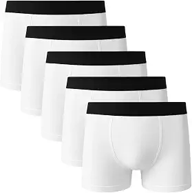Kit 5 Cuecas Boxer Basic Lisa 100% Algodão Masculina Sortida