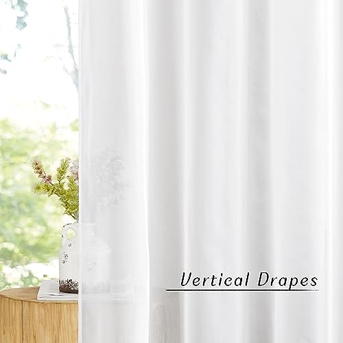 NICETOWN Ivory Sheer Curtain Panels - 54 x 84, 2 Pieces for Kitchen/Hotel